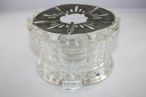 Oud glazen theelichtje met waxinelichtje houder, Antiek en Kunst, Antiek | Servies los, Ophalen of Verzenden