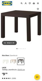 NIEUW: Tafel LACK IKEA zwartbruin, Huis en Inrichting, Ophalen, Overige materialen, 50 tot 100 cm, Vierkant