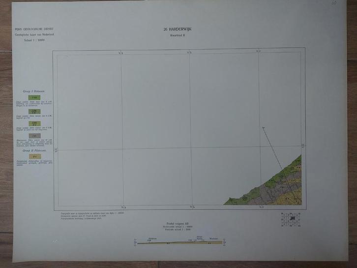 68 / Geologische kaart uit 1929 van Harderwijk kwartblad II, Boeken, Atlassen en Landkaarten, Zo goed als nieuw, Landkaart, Nederland