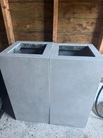 Twee tuin plantenbakken keramiek betonlook 89cm hoog, Tuin en Terras, Ophalen, Overige materialen, Gebruikt, Minder dan 60 cm