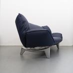 1x Leolux Tango 3-zits/223cm Bank Kobaltblauw Leer - Metaal, Huis en Inrichting, Ophalen of Verzenden, Zo goed als nieuw, Leer