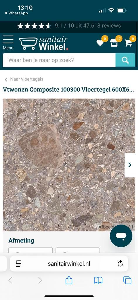 Tegels vt wonen, Doe-het-zelf en Verbouw, Tegels, Nieuw, Overige typen, Overige materialen, 60 cm of meer, 60 cm of meer, Minder dan 5 m²
