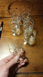 6 Vintage Borrelglaasjes, Glas of Glazen, Ophalen of Verzenden, Effen, Glas