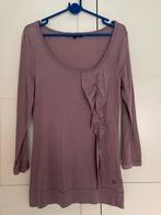 Tom Tailor leuke oudroze top met franje detail maat M, Maat 38/40 (M), Korte mouw, Roze, Gedragen