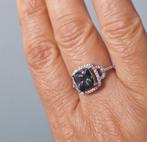 925 zilveren ring met natuurlijke Mystic Topaas, Zirconia, O.T., Paars, Nieuw, Ophalen of Verzenden