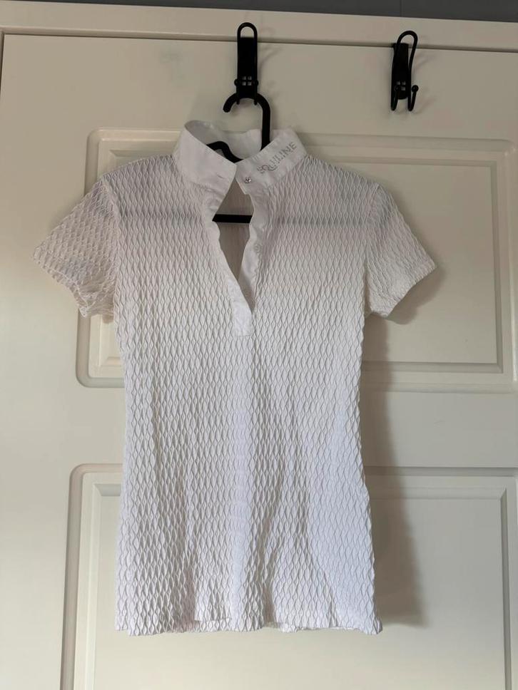 ZGAN Equiline wedstrijdshirt wit maat S, Dieren en Toebehoren, Paardrijkleding, Zo goed als nieuw, Dames, Bovenkleding, Ophalen of Verzenden