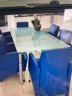 Eettafel en salontafel, Ophalen, Gebruikt, Glas, 50 tot 100 cm