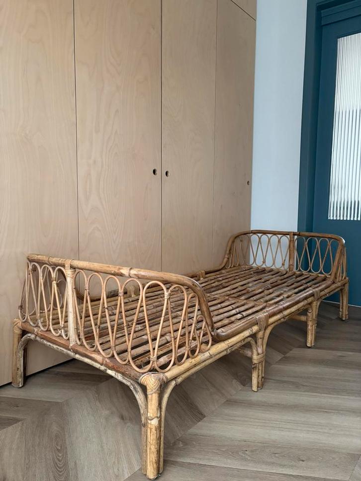 Rotan kinderbed, eenpersoonsbed, daybed, logeerbed, Kinderen en Baby's, Kinderkamer | Bedden, Gebruikt, 180 cm of meer, 70 tot 85 cm
