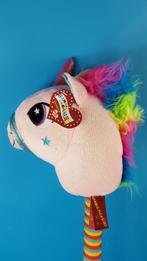 Eenhoorn regenboog stokpaard knuffel, roze, nieuw! 80cm 8C, Tweedehands verkoop, Tweedehands verkoop, Gebruikt, Overige typen