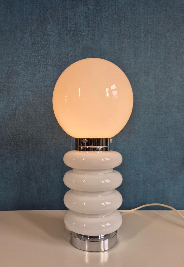 Vintage tafellamp - Josef Brumberg - Jaren 70, Huis en Inrichting, Lampen | Tafellampen, Zo goed als nieuw, 50 tot 75 cm, Glas