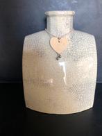 Mooie Crème/Grijze Vaas - 30cm, Ophalen, Gebruikt, Overige kleuren, Aardewerk of Porselein