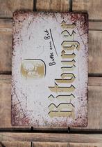 Bitburger bitte ein bit bier reclamebord van metaal wandbord, Ophalen of Verzenden, Nieuw, Reclamebord, Plaat of Schild, Overige merken