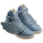 Adidas Jeremy Scott Denim Wing 39 1/3, Blauw, Ophalen of Verzenden, Zo goed als nieuw, Sneakers of Gympen