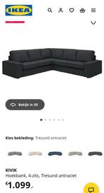 Ikea Kivik hoekbank 4 zits. Antraciet 257x257x95, Ophalen, Gebruikt, 75 tot 100 cm
