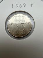 Juliana. 25 Cent of kwartje 1969 haan #1152-9, Ophalen of Verzenden, Koningin Juliana, 25 cent
