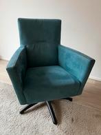 Stijlvolle blauwe draaifauteuil, Huis en Inrichting, Fauteuils, Ophalen, Gebruikt, Minder dan 75 cm, Stof