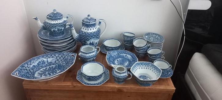 Mosa Keria Zaankanter Blauw Porseleinen Servies, Antiek en Kunst, Antiek | Servies compleet, Ophalen of Verzenden