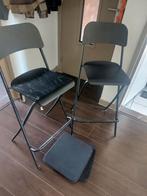 Ikea barkruk  inklapbaar + kussens, Huis en Inrichting, Barkrukken, 2 krukken, Ophalen, Zo goed als nieuw