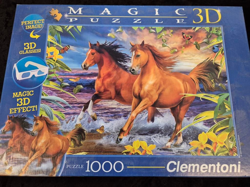 Magic 3D Puzzel - Paarden - 1000 stukjes, Ophalen of Verzenden, 500 t/m 1500 stukjes, Zo goed als nieuw, Legpuzzel