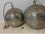 2 grote Zilveren Boho Oosterse lampen, Huis en Inrichting, Ophalen, Zo goed als nieuw, Boho oosters, Metaal