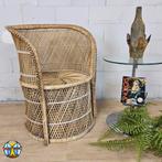 Vintage geweven Rotan / Rattan Stoel / luie bohemian stoel, Gebruikt, Bruin, ., Bohemian / vintage