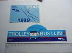 sticker oud Arnhem trolley bus autobus bus ov GVA retro 2x, Verzamelen, Verzenden, Zo goed als nieuw, Bedrijf of Vereniging