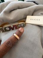 Gucci 'LOVED' Crystal Gold Tone 4 Finger Ring, Sieraden, Tassen en Uiterlijk, Ringen, Ophalen, Gebruikt, Dame of Heer, Goud