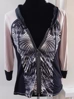 Pak,maat M,Biba,vestje,jasje,rok,zwart,oudroze,feest,blazer, Maat 38/40 (M), Kostuum of Pak, Verzenden, Zwart
