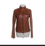 Bruine leren jas, Kleding | Dames, Jasjes, Kostuums en Pakken, Maat 38/40 (M), Bruin, Ophalen of Verzenden, Jasje