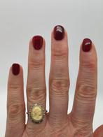 C210 Prachtige zilveren camee ring maat 18, Ophalen of Verzenden, Zilver, Ring