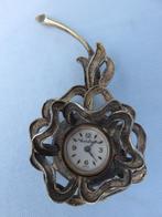 Antiek zilver horloge broche - ca. 1900, Ophalen of Verzenden, Zilver