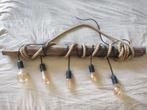 Sierlijke hanglamp met robuust stuk hout dimbaar, Huis en Inrichting, Lampen | Wandlampen, Ophalen, Gebruikt, Hout, Robuust