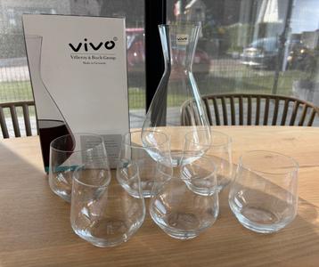 Vivo karaf decanteerkaraf wijn water 6 vivo glazen beschikbaar voor biedingen
