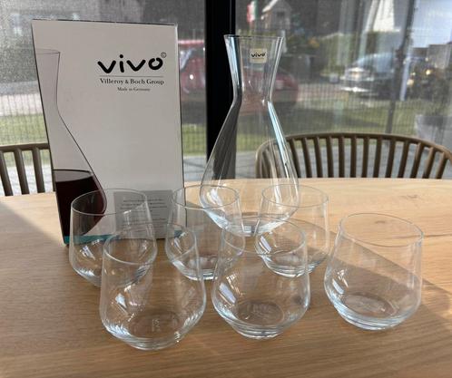 Vivo karaf decanteerkaraf wijn water 6 vivo glazen, Verzamelen, Glas en Borrelglaasjes, Zo goed als nieuw, Overige typen, Ophalen of Verzenden