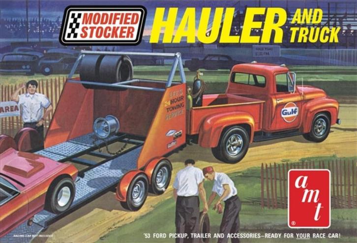 Bouwdoos 1953 Ford pickup met trailer AMT, Hobby en Vrije tijd, Modelbouw | Auto's en Voertuigen, Nieuw, Auto, Groter dan 1:32