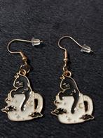 Oorbellen met Kat in Kopje Design, Overige materialen, Hangers, Zwart, Nieuw