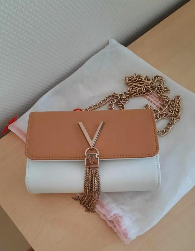 Valentino Bags Divina wit camel schoudertas crossbody tas, Ophalen of Verzenden, Nieuw, Beige, Leer