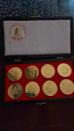 Houten doosje met 8 vergulde penningen Beijing 2000, Postzegels en Munten, Penningen en Medailles, Ophalen of Verzenden, Buitenland