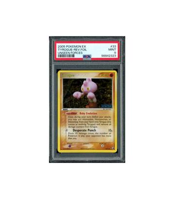 Pokemon Tyrogue Reverse Holo EX Unseen Forces #33 PSA 9 beschikbaar voor biedingen