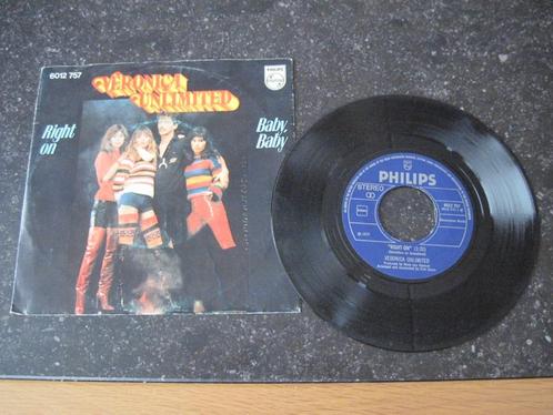 Veronica Unlimited - Right on (single), Cd's en Dvd's, Vinyl Singles, Gebruikt, Single, Pop, 7 inch, Ophalen of Verzenden