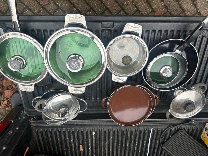 BergHAUS Pannenset - Zo goed als nieuw!, Huis en Inrichting, Keuken | Potten en Pannen, Zo goed als nieuw, Pannenset, Rvs, Inductieplaat