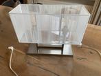 Tafellamp bureaulamp zilver staal look met witte draad kap, Ophalen, Minder dan 50 cm
