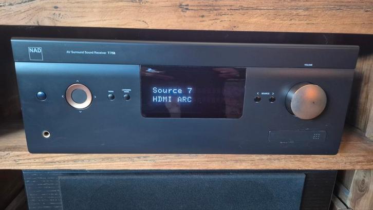 NAD T-758 AV 7.1 surround sound receiver (zwart), Audio, Tv en Foto, Versterkers en Receivers, Zo goed als nieuw, 120 watt of meer