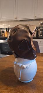 Oude pilotencap vol leer echt een oudje, Ophalen of Verzenden