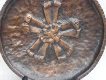 Victor Cassiman 1909-1995 Art Deco koperen schotel/wandbord beschikbaar voor biedingen