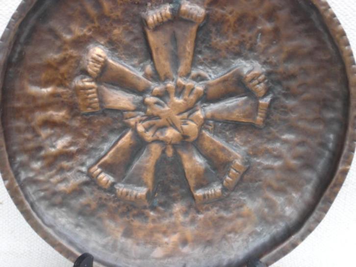 Victor Cassiman 1909-1995 Art Deco koperen schotel/wandbord, Antiek en Kunst, Antiek | Koper en Brons, Ophalen of Verzenden