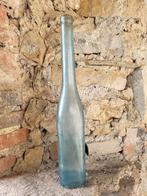 Franse brocante pastel blauwe fles/ allegonda, Ophalen of Verzenden