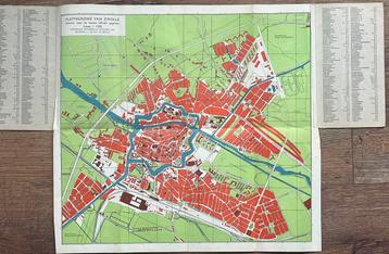 oude plattegrond Zwolle met stratenregister beschikbaar voor biedingen