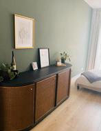 Stijlvol Dressoir met Rotan Details, Ophalen, 150 tot 200 cm, Vintage, Eikenhout