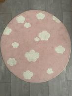 Vloerkleed roze met witte wolkjes kinderkamer meisje, Ophalen, Gebruikt, Kleed of Kussen
